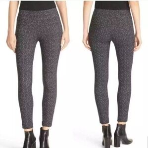THEORY ADBELLE K TWEED TWILL black white speckled pull on pants M